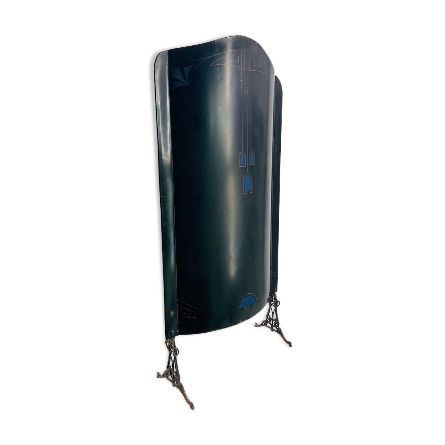 Firescreen or screen painted metal viennese secession around 1900