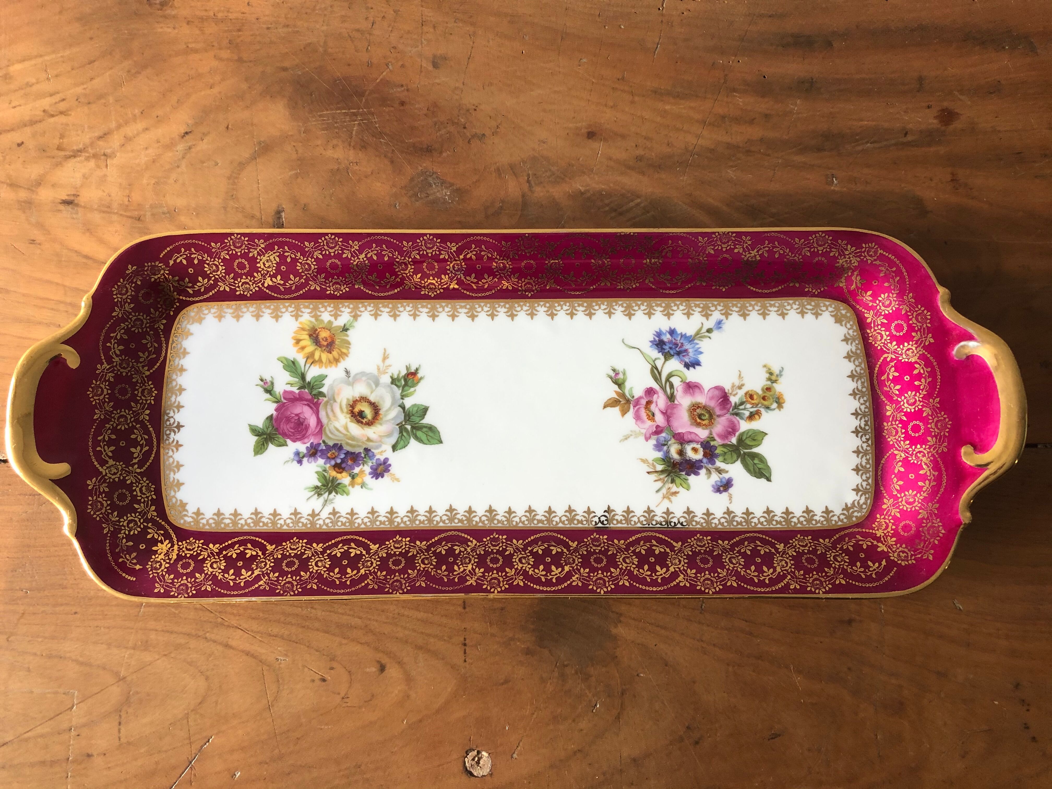 Cake dish, Limoges porcelain