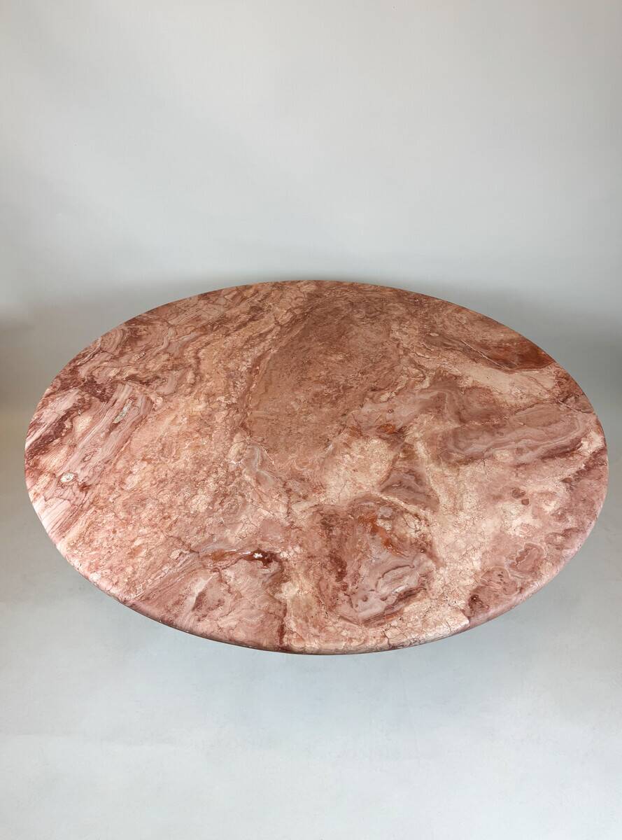 Travertine pedestal table