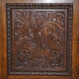 Large Victorian oak carved angular library