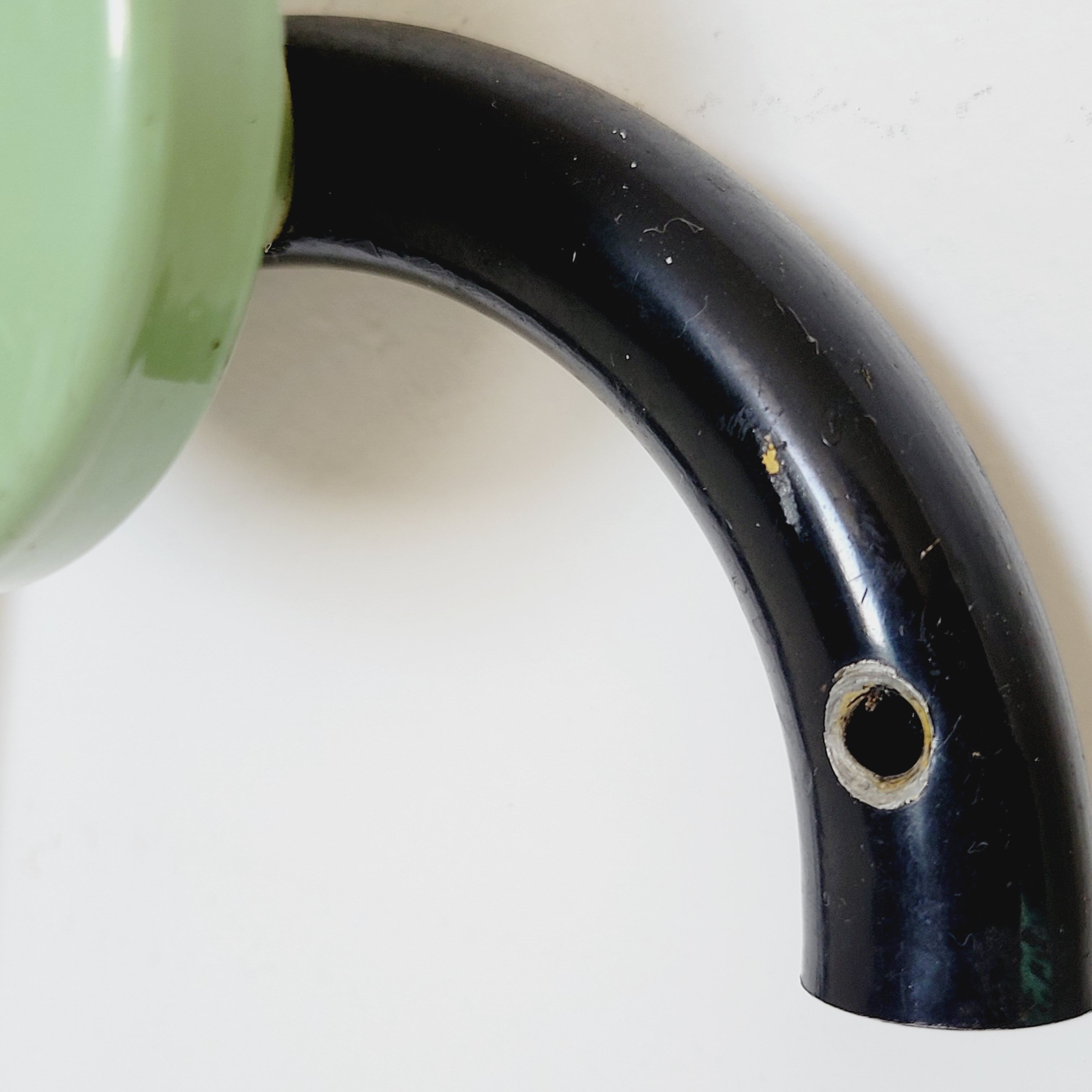 Coat rack with 3 hooks in black and green metal vintage Roger Feraud