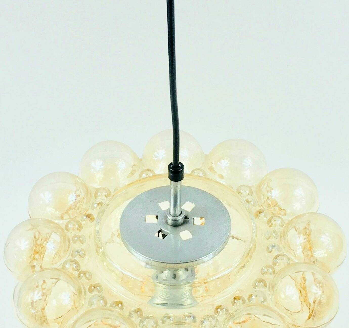 Mid Century Bubble Glass Pendant Light by H.Tynell for Limburg, 1960s/1970s