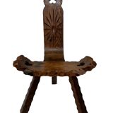 Vintage Spanish chair stool brutalist design