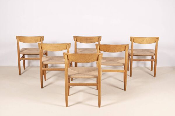6x Børge Mogensen Øresund Dining Chairs in Oak