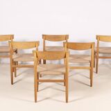 6x Børge Mogensen Øresund Dining Chairs in Oak