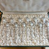 Set of 12 small silver-plated metal spoons