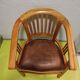 Fauteuil de bureau en teck et cuir vintage