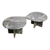 Tables d'appoint en marbre organiquement façonnées, Allemagne 1970
