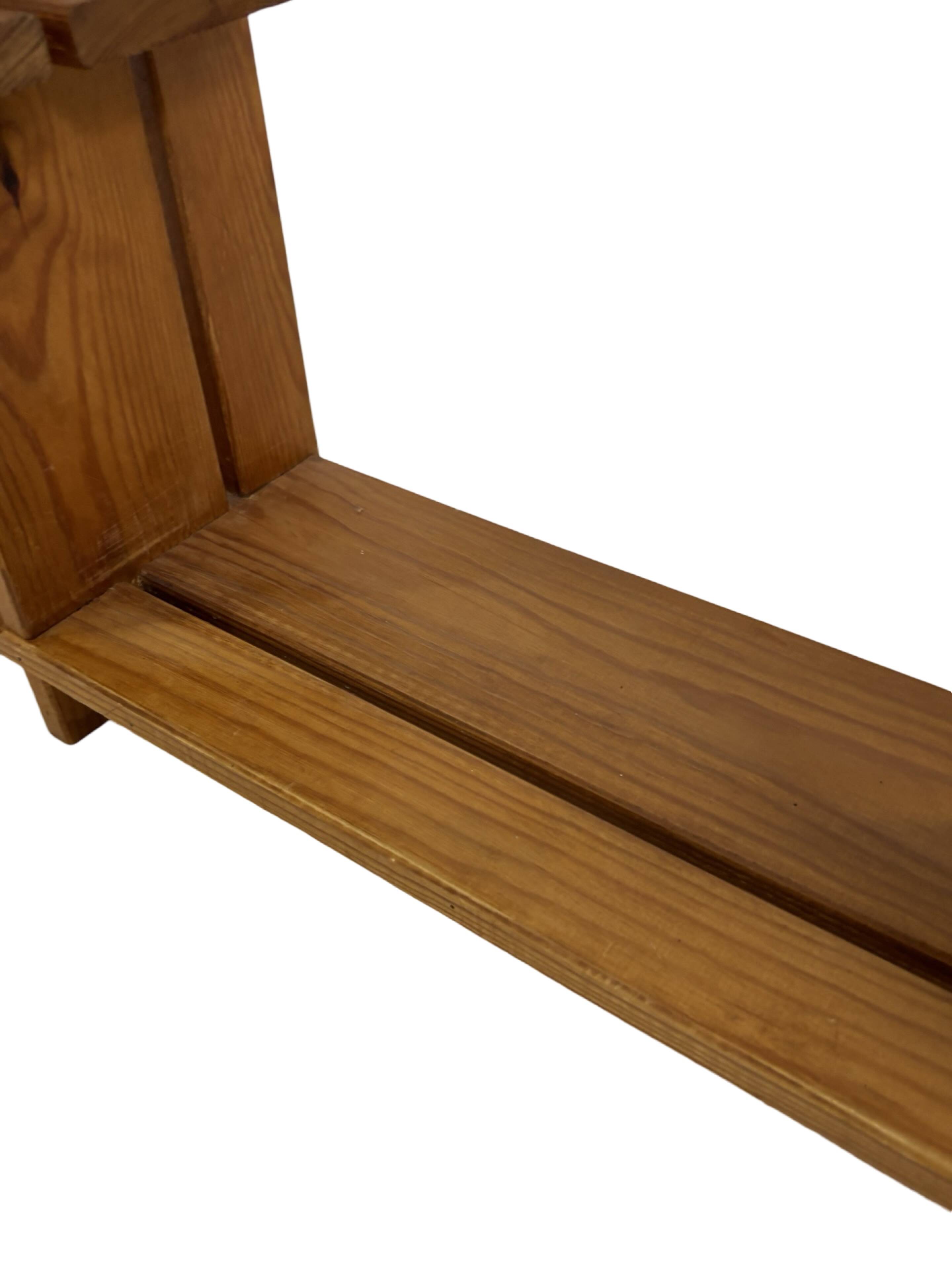 Vintage Wall shelf rack Pine wood 70s design