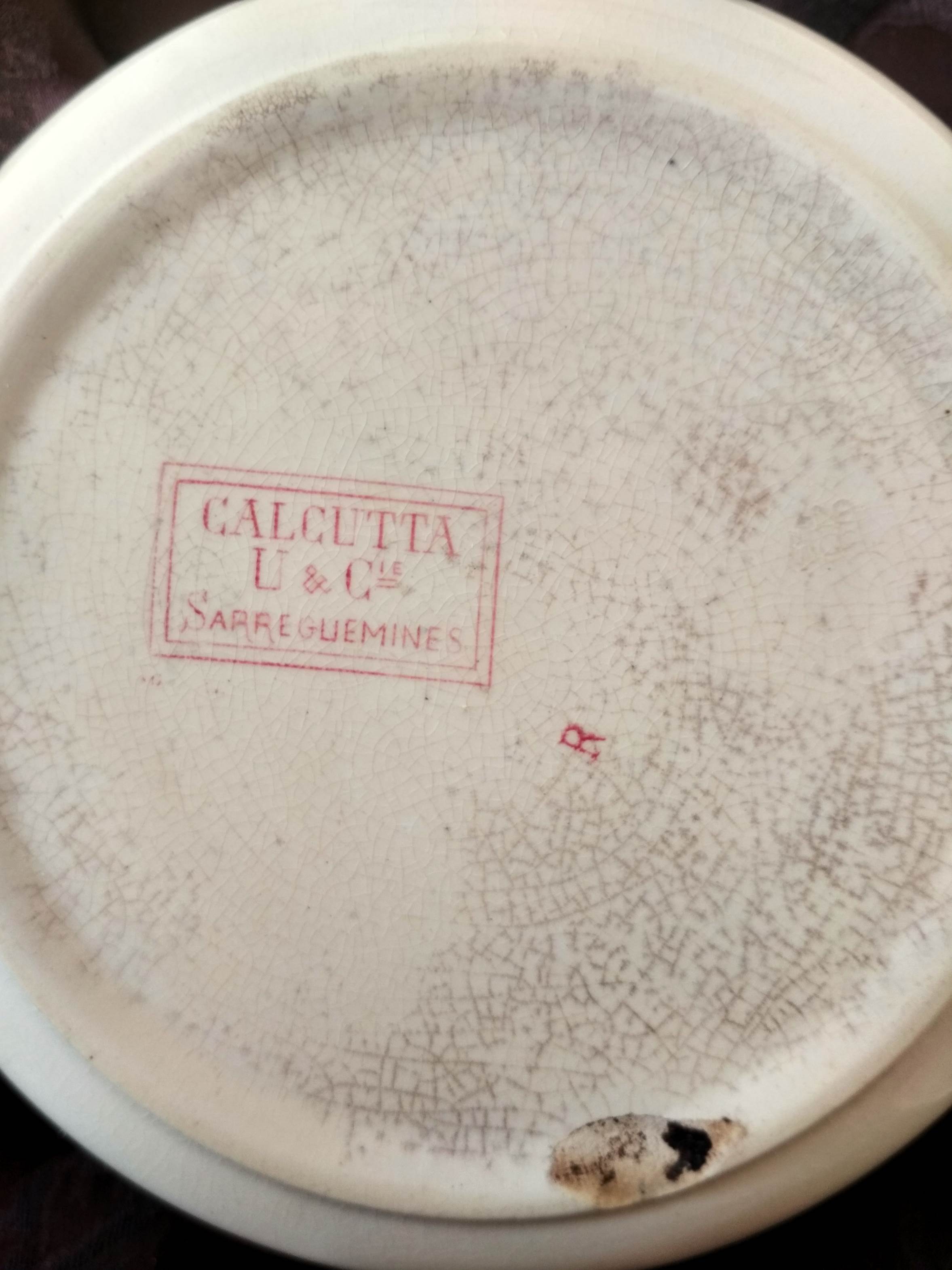 Hollow plate fruit drain - sarreguemines earthenware "calcutta"