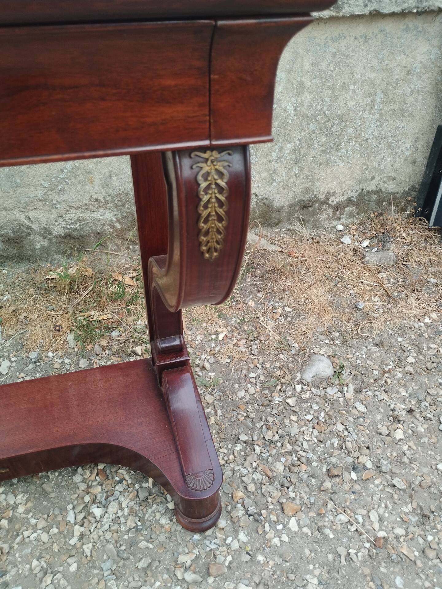 Console ancienne style louis xvi plateau bois