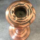 Chandelier bougeoir ancien en cuivre 28,5 cm