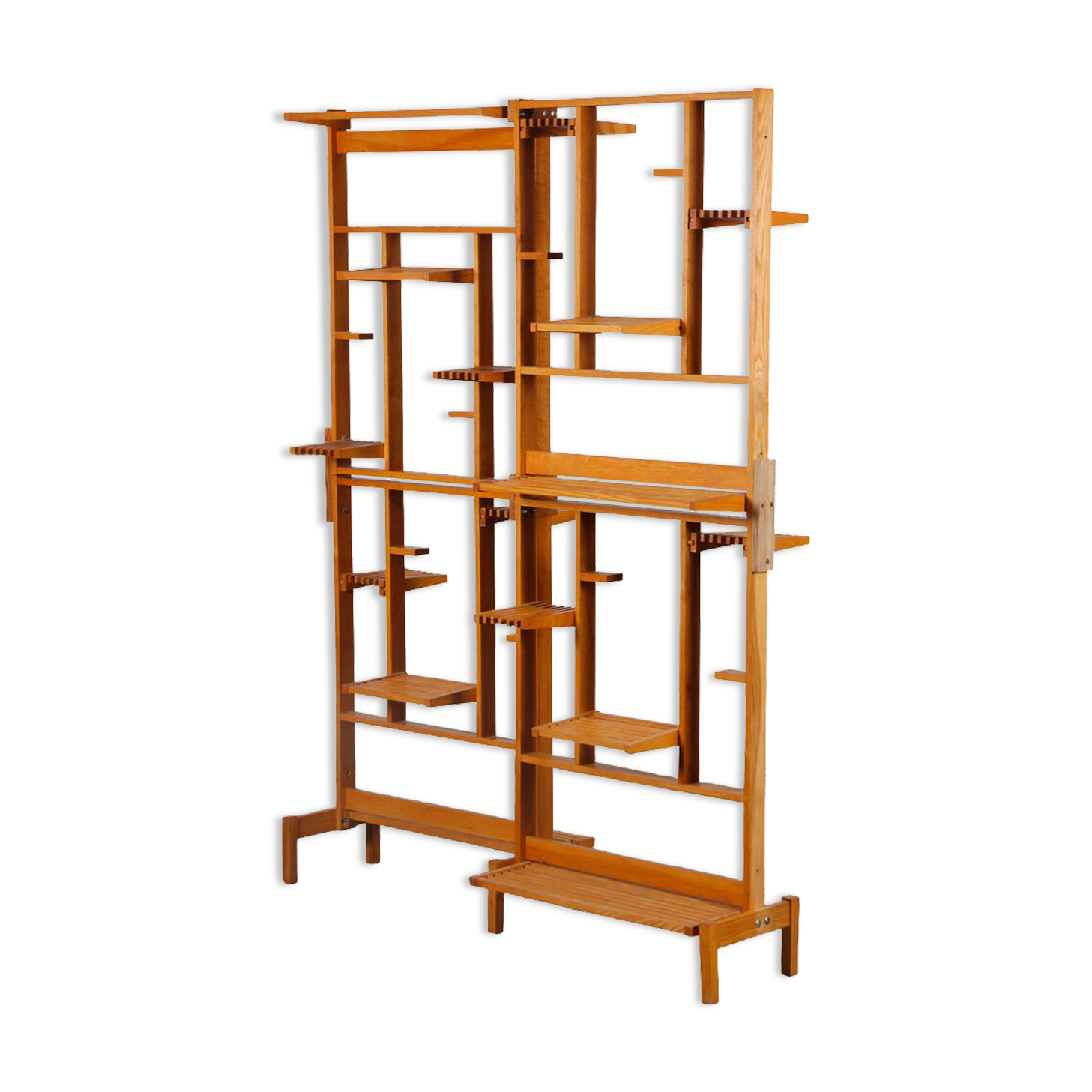 Vintage wooden plant holder, Czech manufacture, 1970