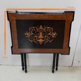 Table pliante marquetée, époque Napoléon III – XIXe