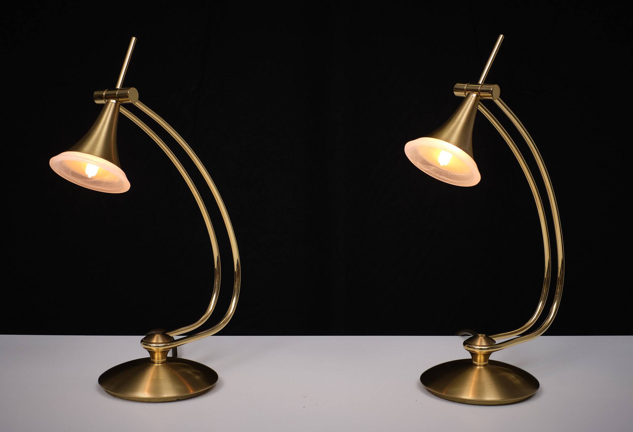 Holtkotter Brass Halogen Table lamps 1980s Germany