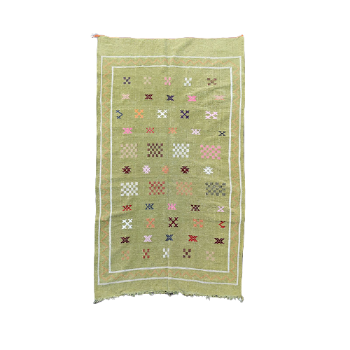 Moroccan berber carpet pistachio green