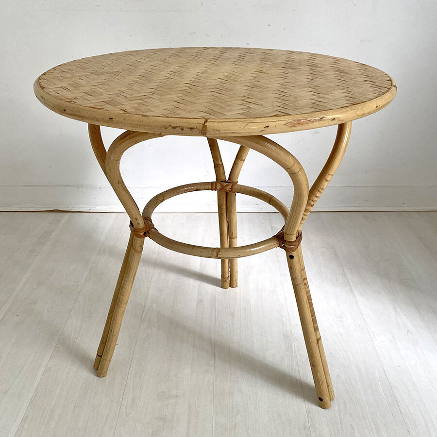 Side table in vintage rattan 60's