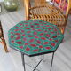 Side table in wrought iron and Moroccan tiles zellige