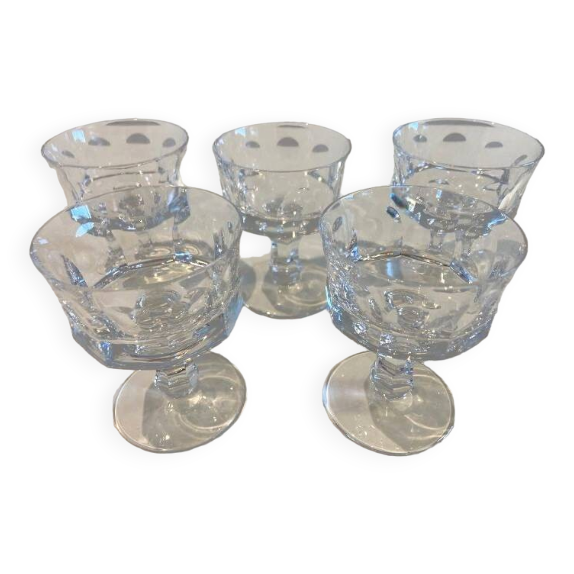 Small 5 piece cut crystal glass villeroy & boch liqueur service