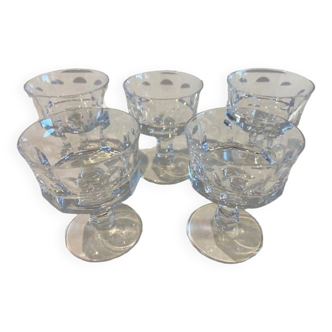 Small 5 piece cut crystal glass villeroy & boch liqueur service