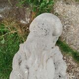 Paire de lions de jardin en pierre ancien vintage