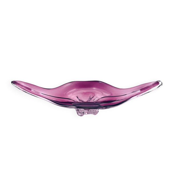Coupe XXL Formia Murano Verre Soufflé Violet Mid-Century 62cm