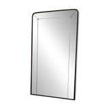 Art Deco Rectangular Wall Mirror with Black Beech Frame, Italy