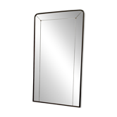 Miroir mural rectangulaire Art déco avec cadre en hêtre noir, Italie