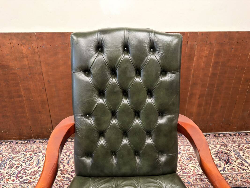 Classic English Chesterfield Desk Chair Green