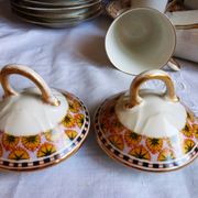 Art Deco coffee service in Limoges porcelain, 23 pieces.