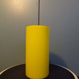 Vintage opaline roll vase yellow