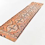 3x13 Faded Orange Vintage Runner Rug, 87x383Cm SK 23482