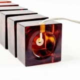 Grande lampe de table scandinave du milieu du siècle en verre et laiton par Carl Fagerlund pour Orrefors, Suède, 1960