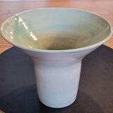 Vase in flared glazed stoneware signed