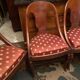 Suite of 6 gondola chairs in solid mahogany period early nineteenth Restoration