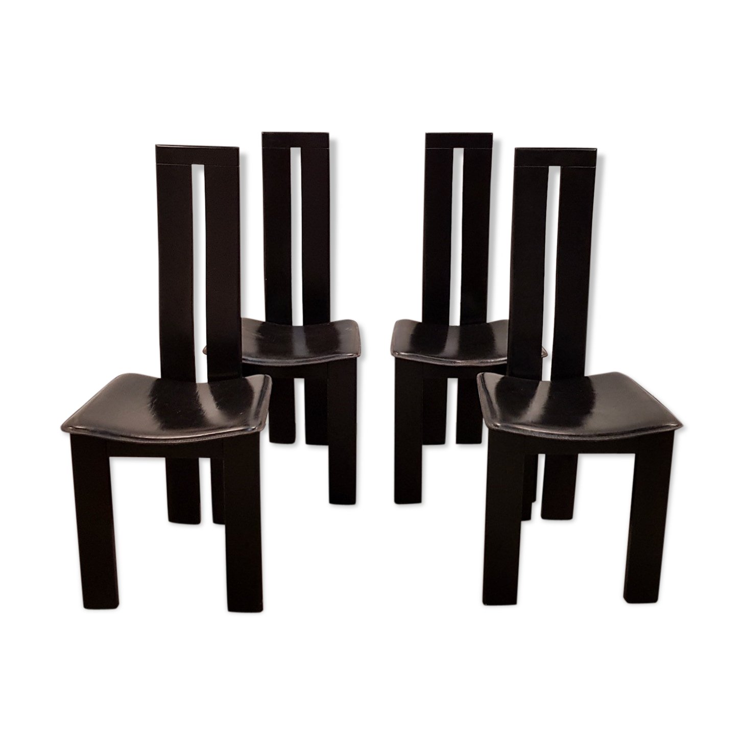 Set of 4 black Italian chairs
