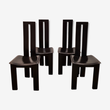 Ensemble de 4 chaises italiennes noires