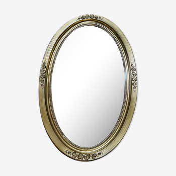 Miroir ovale doré