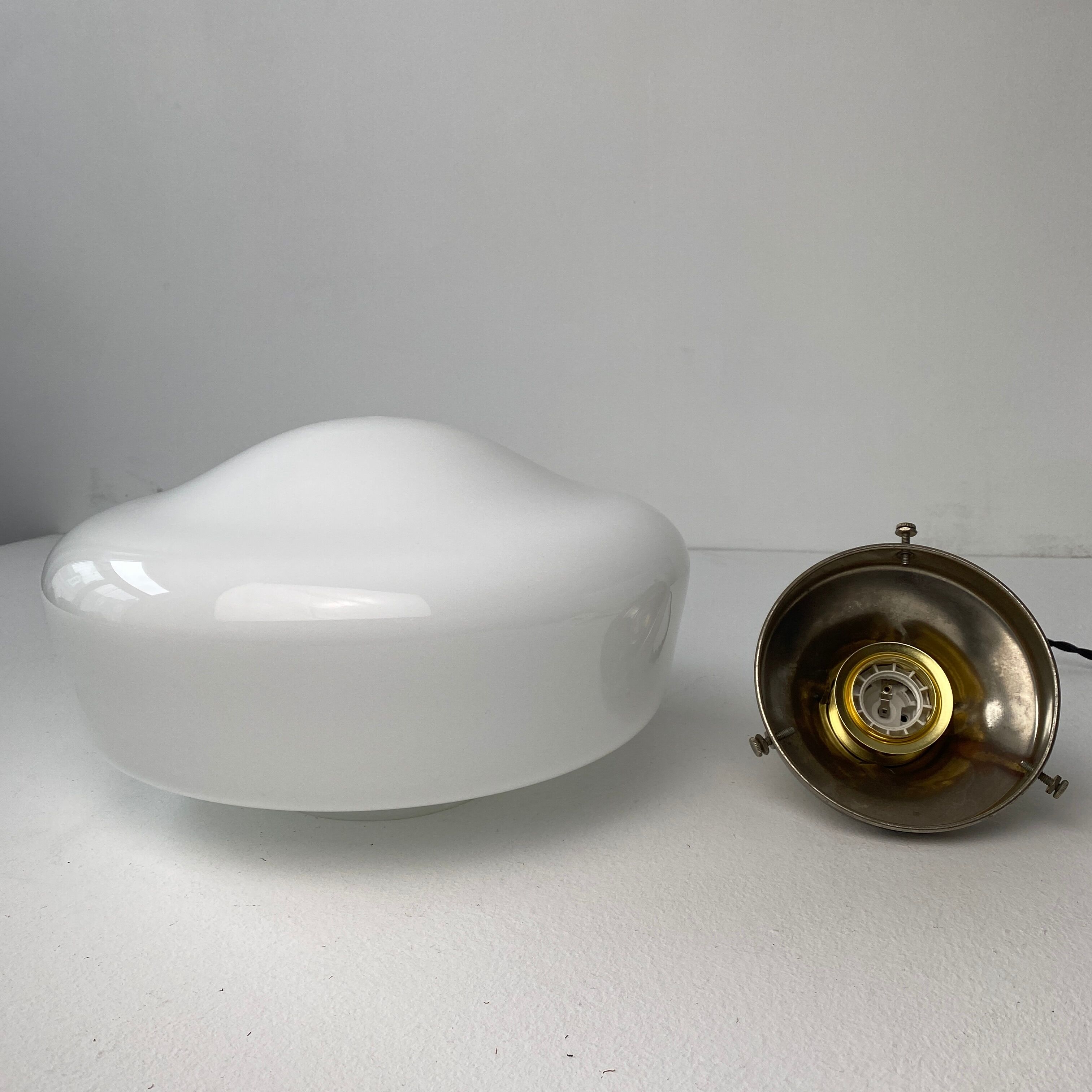 Old vintage opaline suspension lamp 30 cm