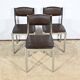 Suite of 3 Leather and Chrome Metal Chairs, attributed to Collomb Creation – 1970