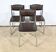 Suite of 3 Leather and Chrome Metal Chairs, attributed to Collomb Creation – 1970