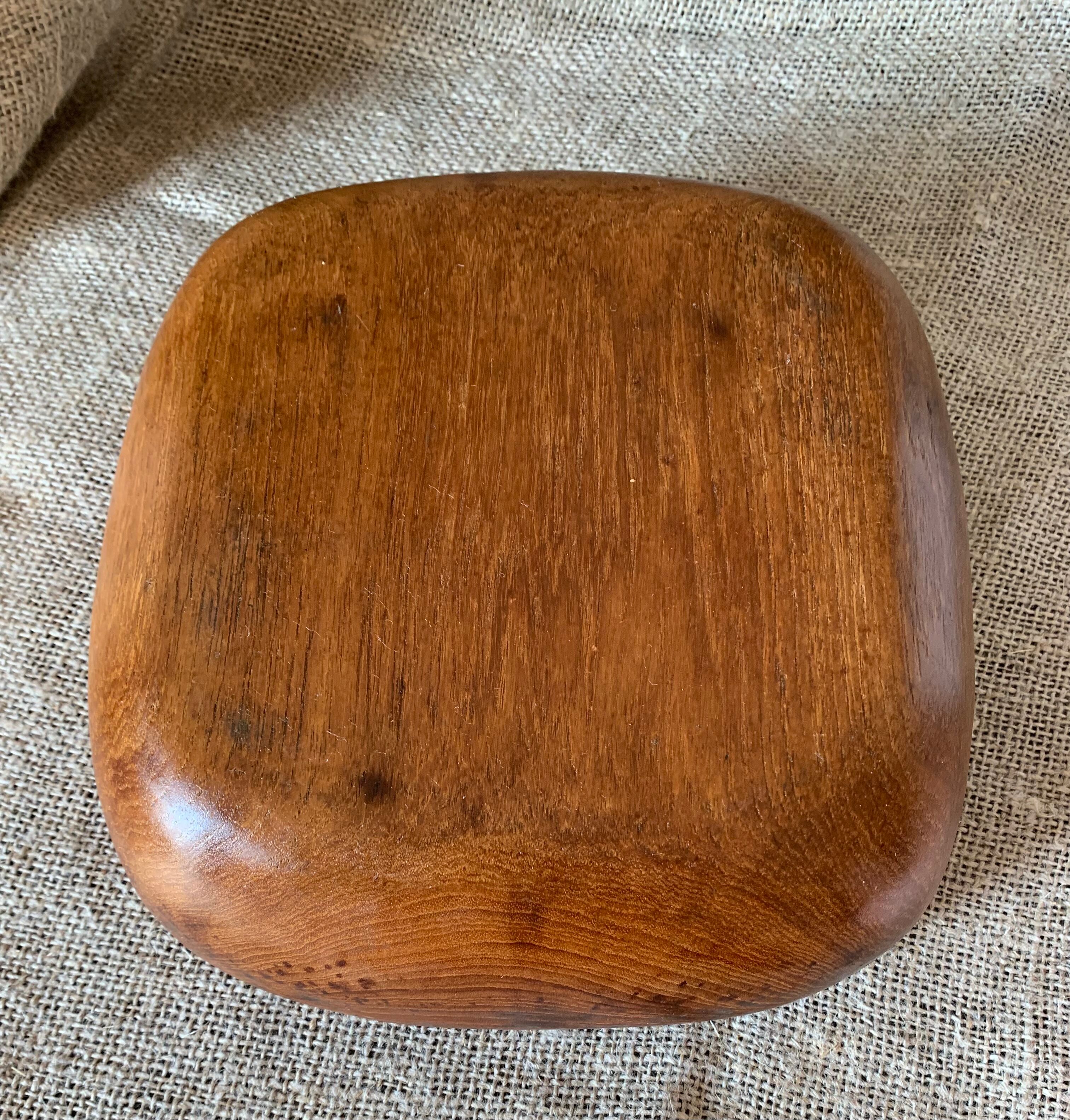Square teak bowl