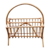 Magazine holder bamboo, vintage 60s