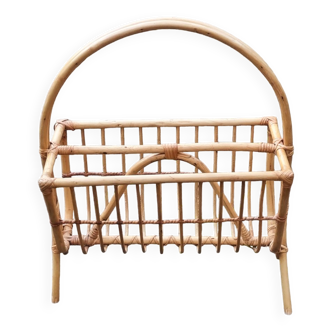 Magazine holder bamboo, vintage 60s