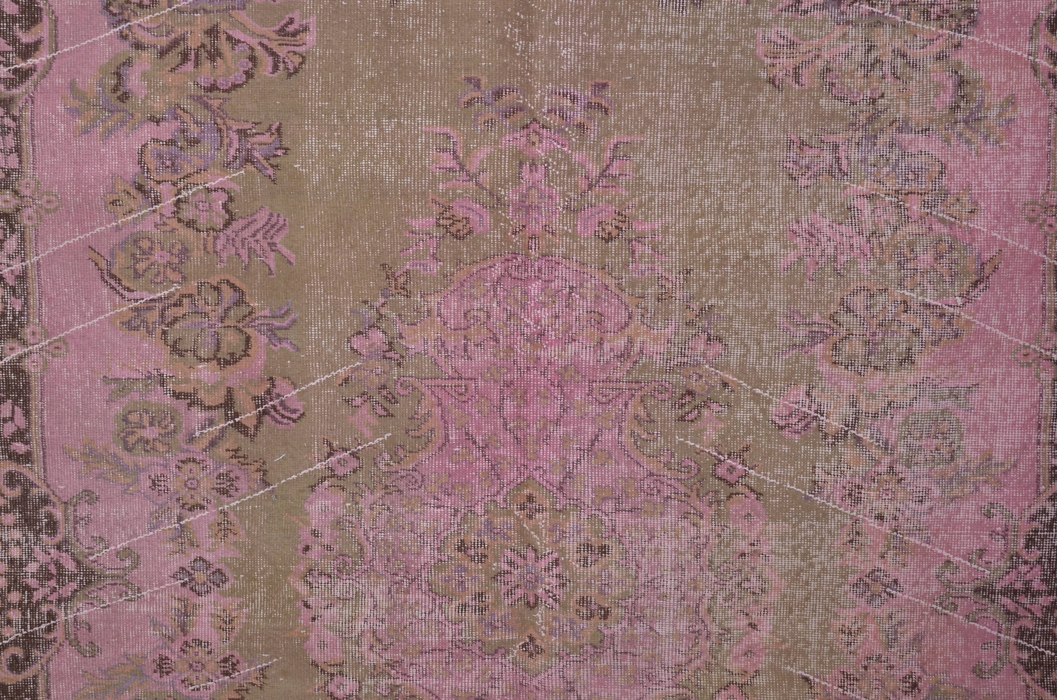Pink Oushak Turkish Carpet sku 1915