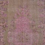 Pink Oushak Turkish Carpet sku 1915