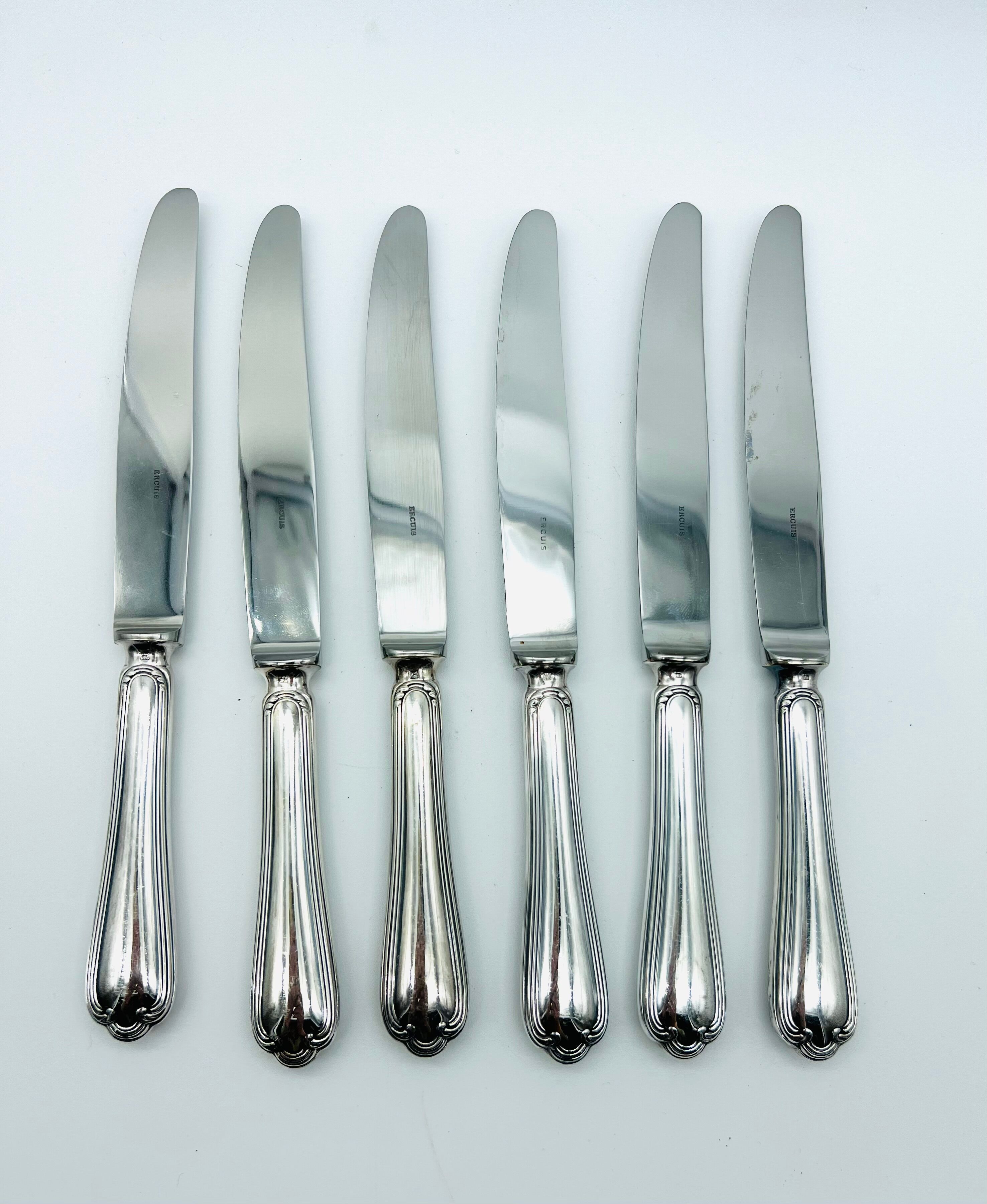 Ercuis 6 spoons dessert model sully silver metal