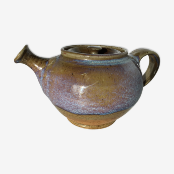 La Borne iridescent blue sandstone teapot signed