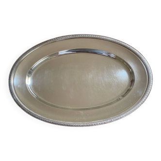 Oval silver-plated metal dish