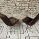 Pair of vintage velvet armchair chair 1970"